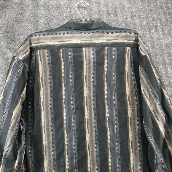 Marc Thombard Switzerland Men's Striped Button-Up Shirt Multi 46 100% Cotton - Picture 5 of 12